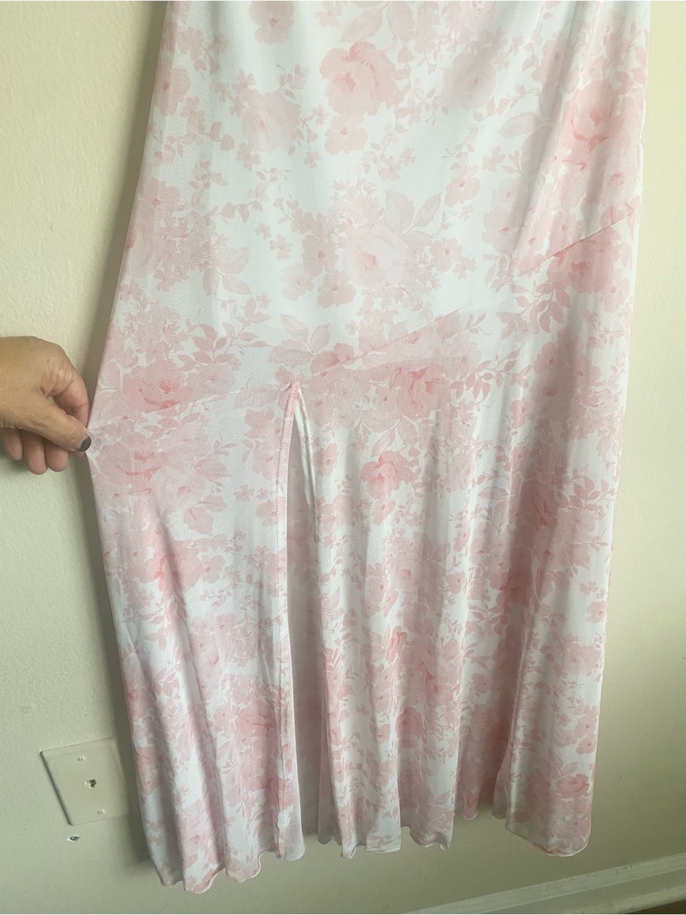 Altar’d State Samara Mesh Floral Maxi Dress Pink White Size S - Picture 5 of 12